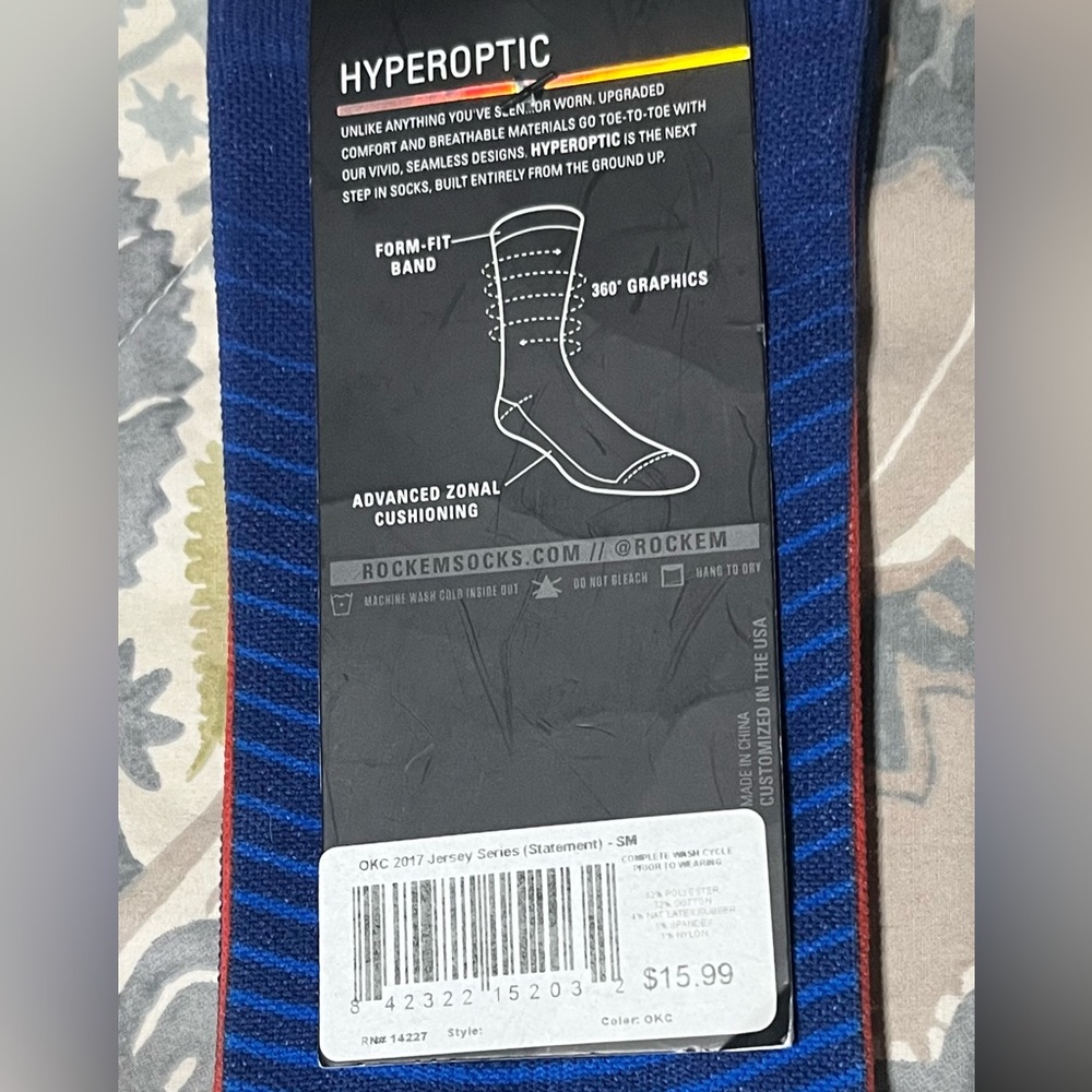 Rock ‘Em OKC Thunder Hyperoptic Socks BNWT - Picture 5 of 5